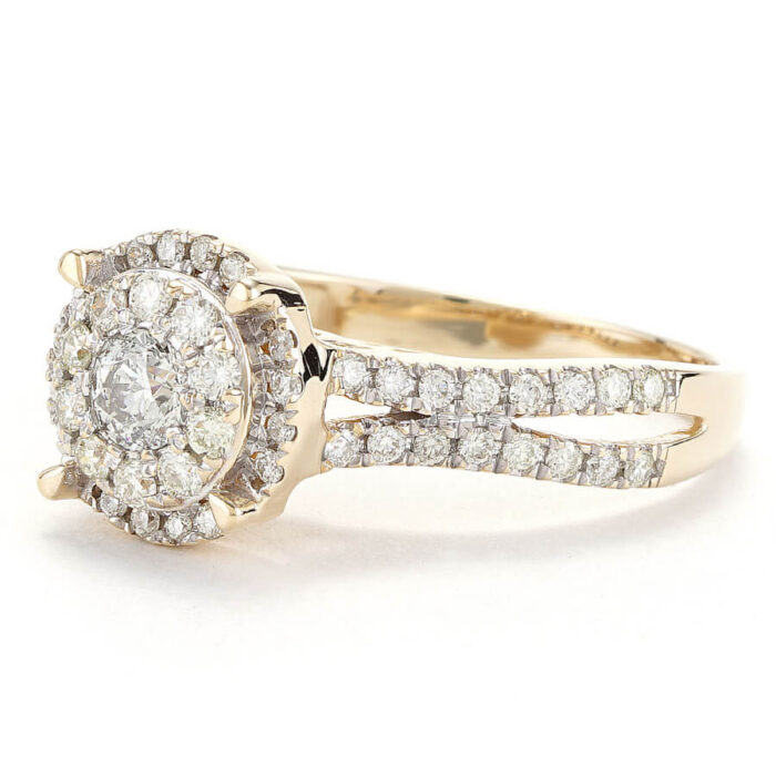Double Halo Split Shank Engagement Ring in 14k White Gold - Image 7