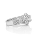 Double Halo Split Shank Engagement Ring in 14k White Gold - Image 4