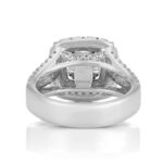 Double Halo Split Shank Engagement Ring in 14k White Gold - Image 6