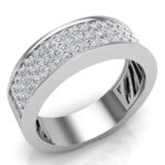 Diamond Wedding Band 14k Gold or Platinum - Image 3