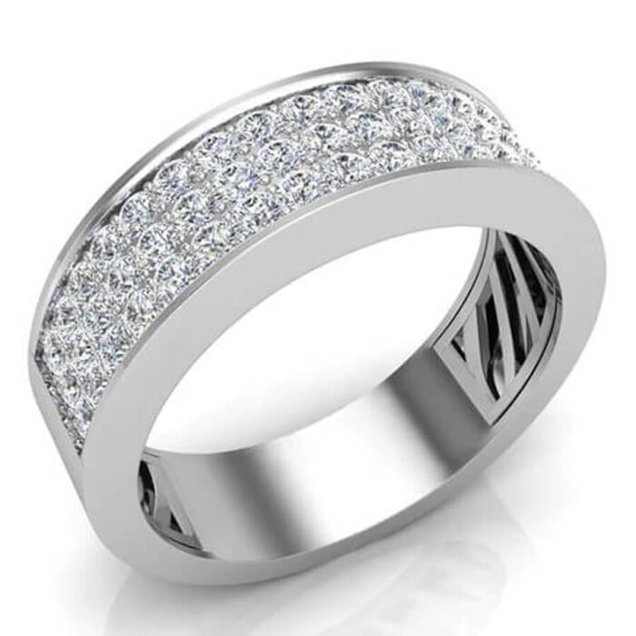 Diamond Wedding Band 14k Gold or Platinum - Image 3