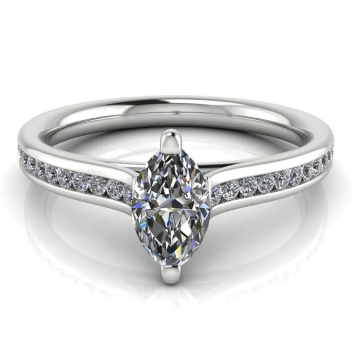 Cathedral Natural Diamond Platinum Wedding Set - Image 4