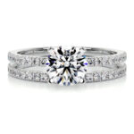 Cathedral Natural Diamond Platinum Wedding Set - Image 5