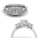 Cathedral Natural Diamond Platinum Wedding Set - Image 6