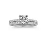 Cathedral Natural Diamond Platinum Wedding Set