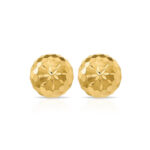 Diamond-Cut Ball Earrings 14K Yellow Gold - Image 2