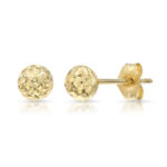 Diamond-Cut Ball Earrings 14K Yellow Gold - Image 3