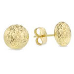 Diamond-Cut Ball Earrings 14K Yellow Gold - Image 4