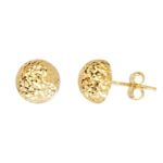 Diamond-Cut Ball Earrings 14K Yellow Gold - Image 5