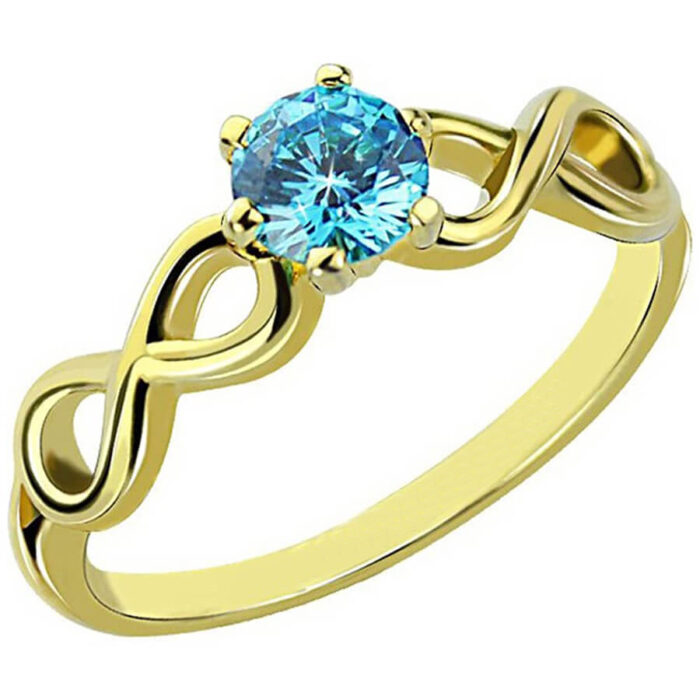 Trinity Knot Personalized Genuine Birthstone  Ring - Image 3