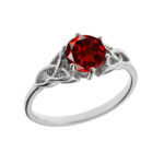 Trinity Knot Personalized Genuine Birthstone Engagement Ring - Image 2