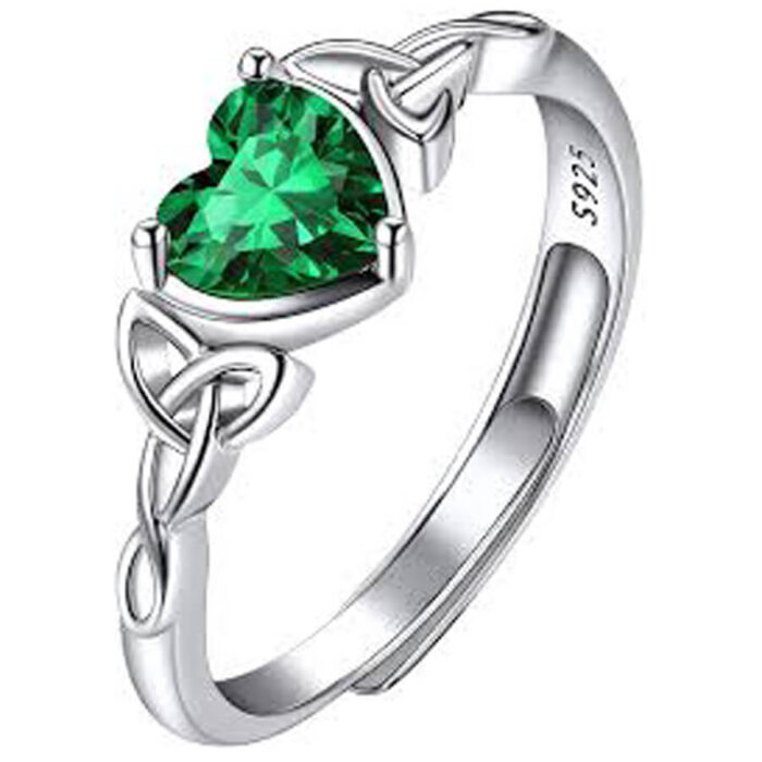 Trinity Knot Personalized Genuine Birthstone  Ring - Image 6