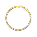 Zales 6.5mm Curb Chain Anklet in Sterling Silver with Yellow Gold Flash Plate - 9" - Image 3