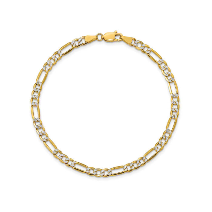 Zales 6.5mm Curb Chain Anklet in Sterling Silver with Yellow Gold Flash Plate - 9" - Image 3