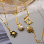 SMILE Black Diamond Cube Necklace, 14ct Gold - Image 4