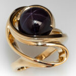 Swirl Round Natural Diamond Wedding Set in 14k Yellow Gold - Image 3