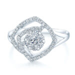 Modern Geometric Engagement Ring in 14k White Gold - Image 2