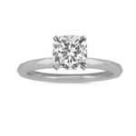 Modern Geometric Engagement Ring in 14k White Gold