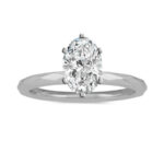Modern Geometric Engagement Ring in 14k White Gold - Image 3