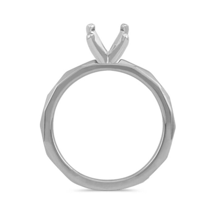 Modern Geometric Engagement Ring in 14k White Gold - Image 3