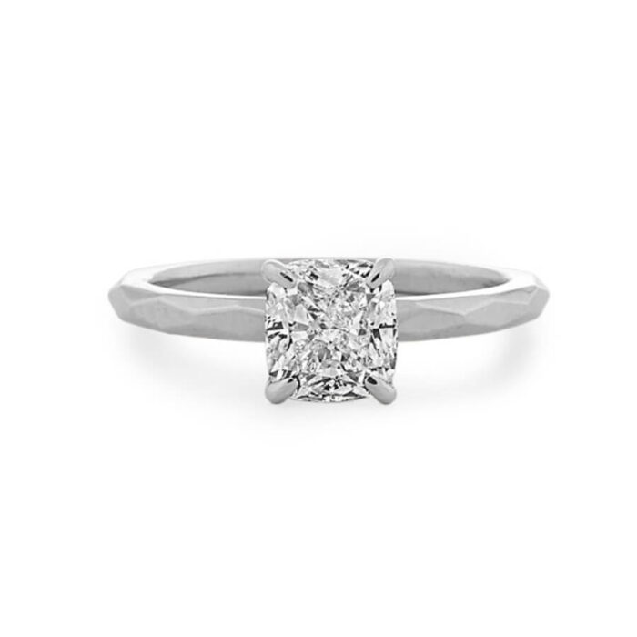 Modern Geometric Engagement Ring in 14k White Gold - Image 4