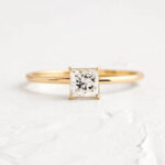 Modern Geometric Engagement Ring in 14k White Gold - Image 5