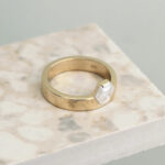Modern Geometric Engagement Ring in 14k White Gold - Image 6