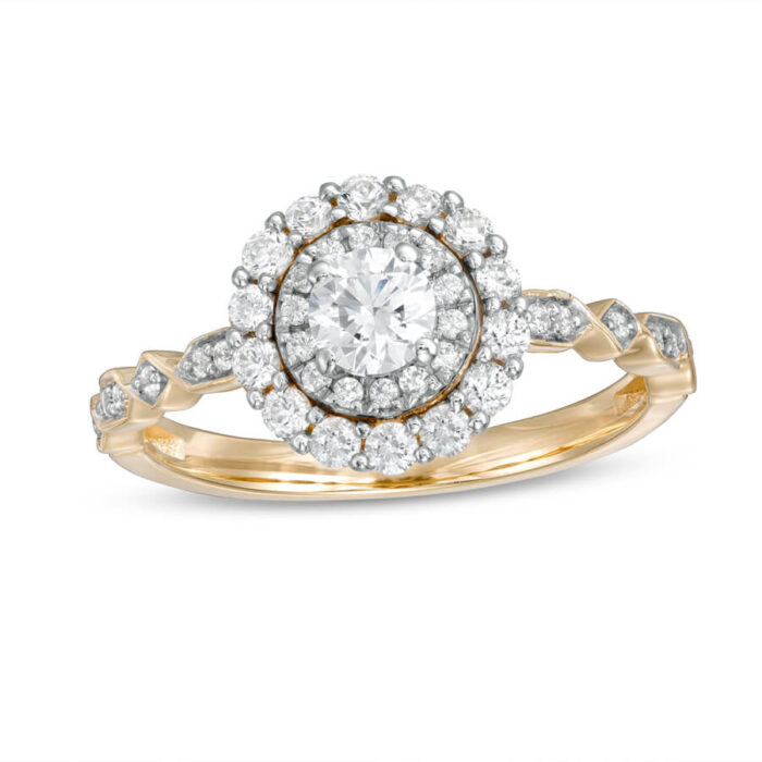 Modern Geometric Engagement Ring in 14k White Gold - Image 7