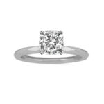 Modern Geometric Engagement Ring in 14k White Gold