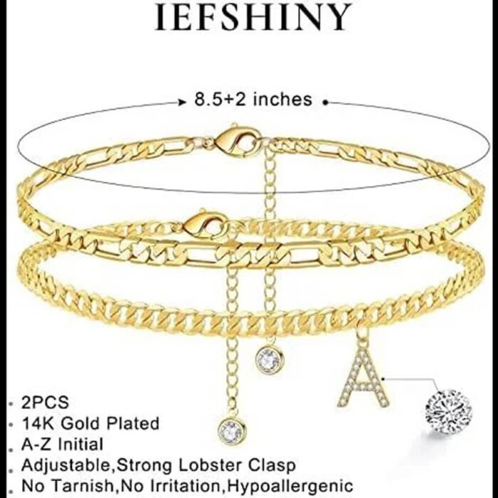Initial Ankle Bracelets for Women - Image 3
