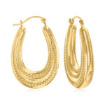 The Gold Eclipse® - 925 Sterling Silver Hoop Earrings in 14K Gold - Image 2