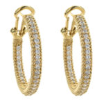 The Gold Eclipse® - 925 Sterling Silver Hoop Earrings in 14K Gold