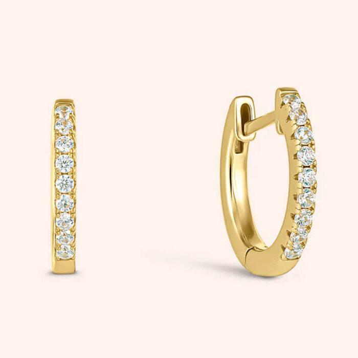 The Gold Eclipse® - 925 Sterling Silver Hoop Earrings in 14K Gold - Image 3