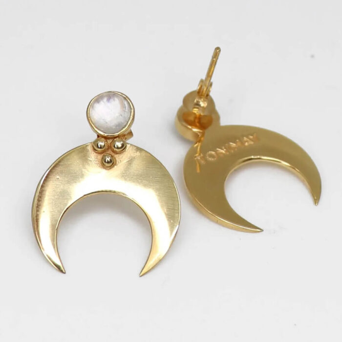 The Gold Eclipse® - 925 Sterling Silver Hoop Earrings in 14K Gold - Image 5