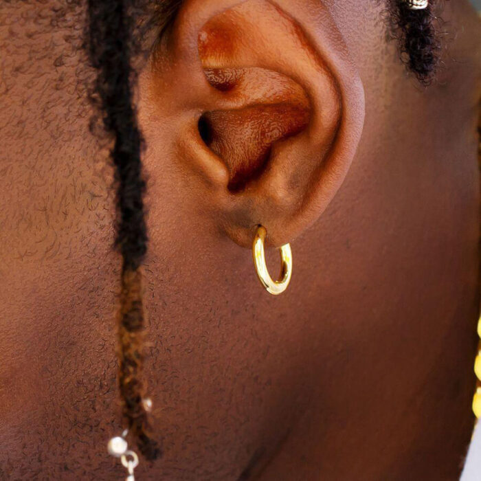 The Gold Eclipse® - 925 Sterling Silver Hoop Earrings in 14K Gold - Image 5