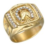 Fashion Trend Vintage Gold Men's Anchor Navy Hook Classic Party Ring Jewelry - Image 4