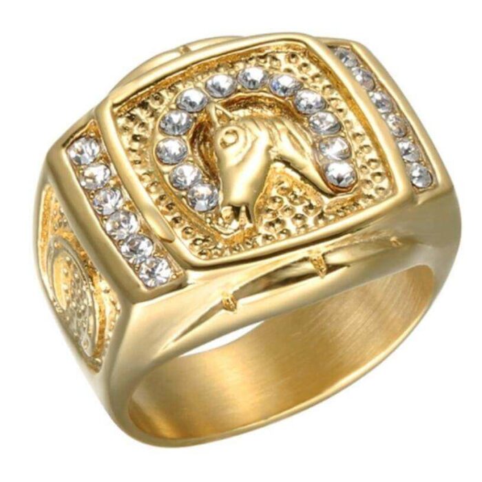 Fashion Trend Vintage Gold Men's Anchor Navy Hook Classic Party Ring Jewelry - Image 4