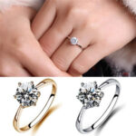 A.one Luxury Rhinestone Gold Color Engagement Wedding Ring for Women COD - Image 5
