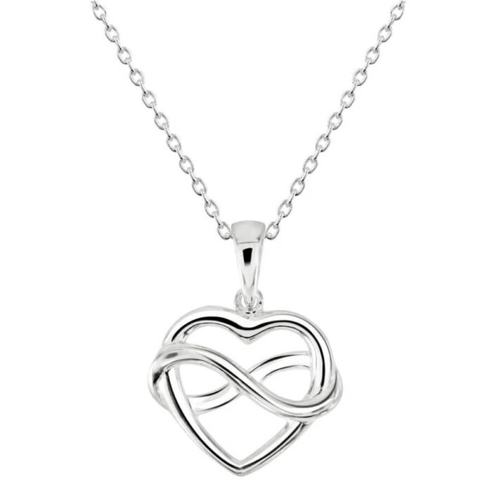 Heart & Infinity Symbol Sterling Silver Necklace - Image 3