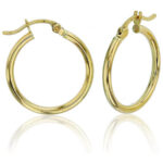 Hoop Earrings 14K Yellow Gold 15mm - Image 2