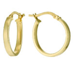 Hoop Earrings 14K Yellow Gold 15mm - Image 5