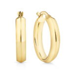 Hoop Earrings 14K Yellow Gold 15mm - Image 6