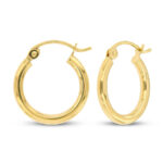 Hoop Earrings 14K Yellow Gold 15mm - Image 8