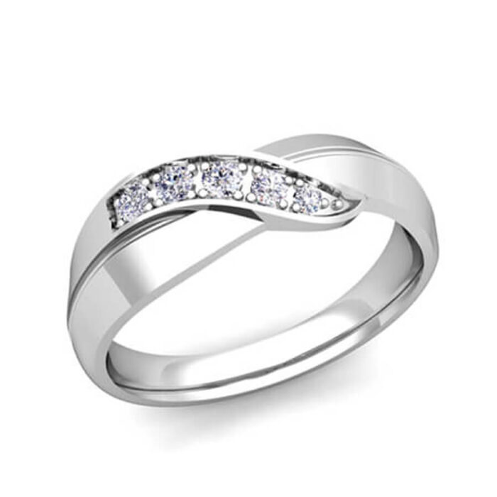 Diamond Wedding Band 14k Gold or Platinum - Image 6