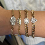 Adina's Jewels Baby Pave Cuban Link Chain Anklet in Gold - Image 5