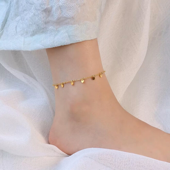 Adina's Jewels Baby Pave Cuban Link Chain Anklet in Gold - Image 8
