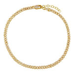 Adina's Jewels Baby Pave Cuban Link Chain Anklet in Gold