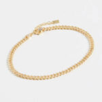 Adina's Jewels Baby Pave Cuban Link Chain Anklet in Gold - Image 4