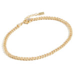 Adina's Jewels Baby Pave Cuban Link Chain Anklet in Gold - Image 5