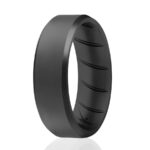 Dookeh Breathable Mens Silicone Wedding Rings, Rubber Ring Bands for Men, Black Blue Camo Engagement Band, Best for Workout, 1-4-7 Pack - Image 6